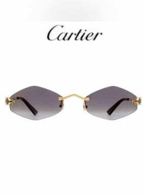 CARTIER Panthère de Cartier Geometric Sunglasses, Rimless Sunglasses $1295